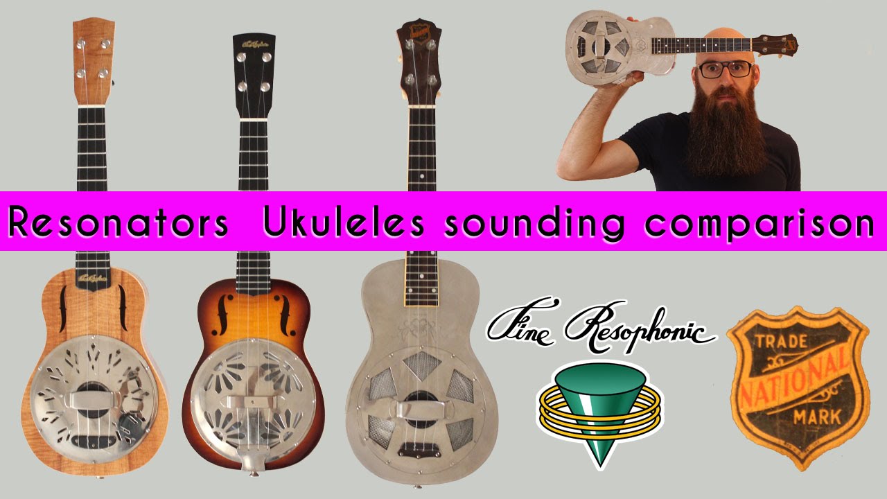Resonator Ukuleles Comparison by Aël (NATIONAL 1927, Fine Resophonic Dobro uke and Koa Biscuit)
