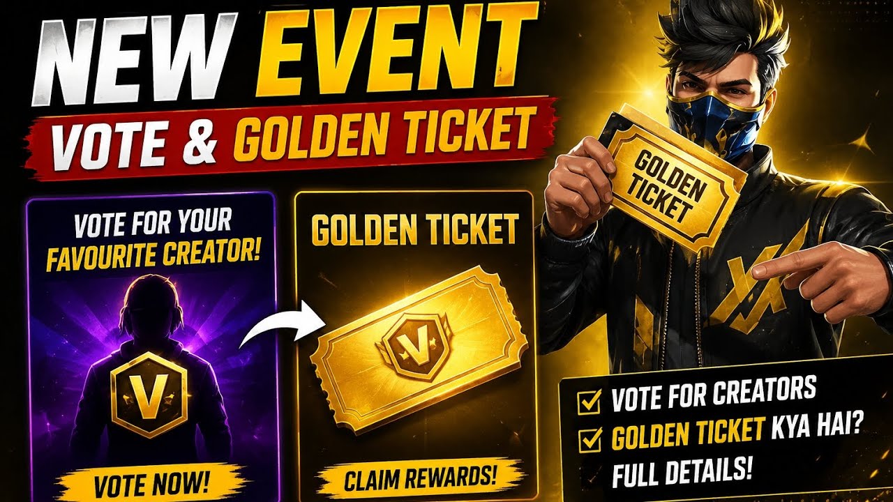 New Event Voting and golden ticket /Zynthplays #freefire #trending #gaming #event 