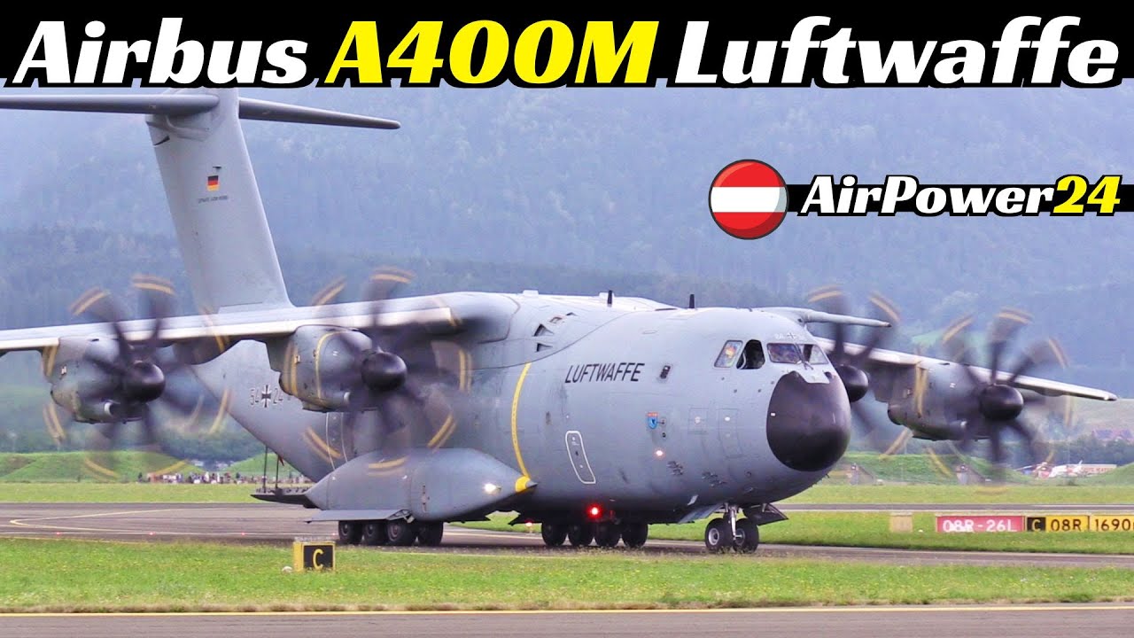 Airbus A400M Luftwaffe (German Air Force) at Airpower24, Takeoff/Landing/Display at Austrian AirShow