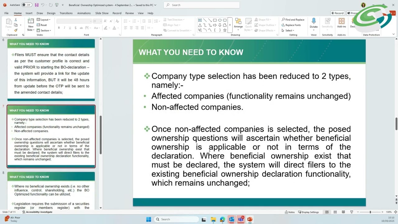 Discussing Beneficial Ownership Optimisation