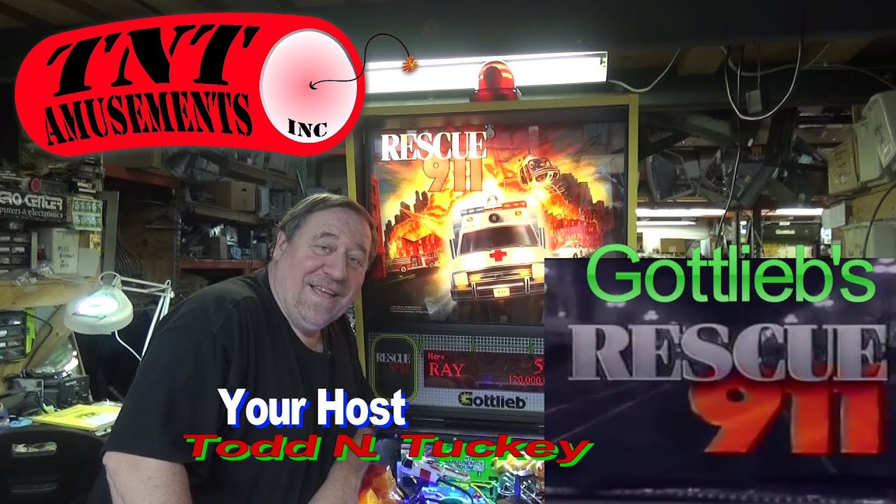 #818 Gottlieb RESCUE 911 Pinball Machine with Moving Helicopter Fix! TNT Amusements