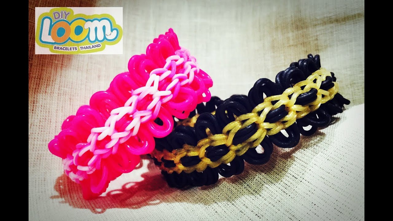 คลิปสอนวิธีถักกำไลหนังยางถักซิลิโคน Loom Band ลาย 