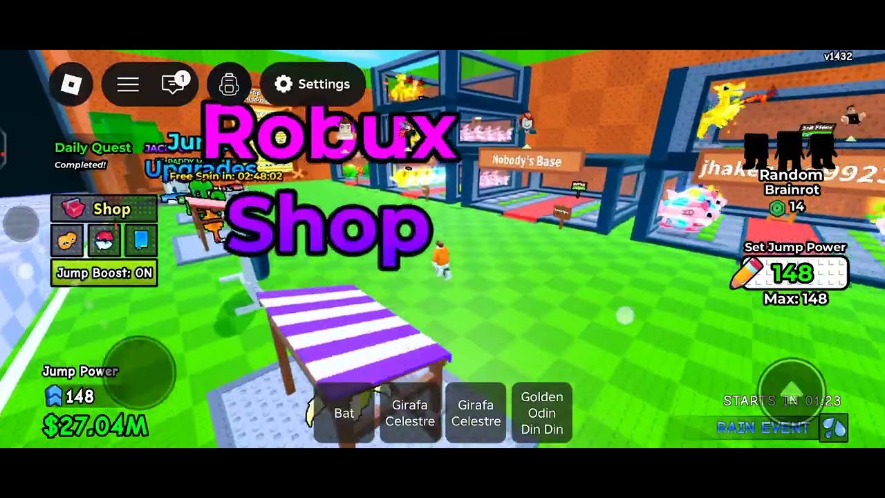 Playing jump for brainrot game part 2