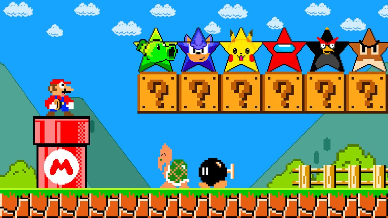 Super Mario Bros. But Mario Can Buy More Custom Star Characters in All Games | PixSaga Mario