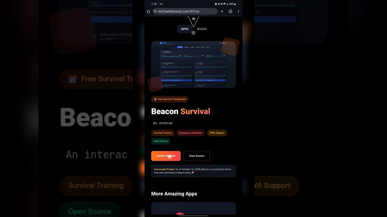 No App Store Needed! Install Open Source Progressive Web Apps (Beacon Survival App Shown)
