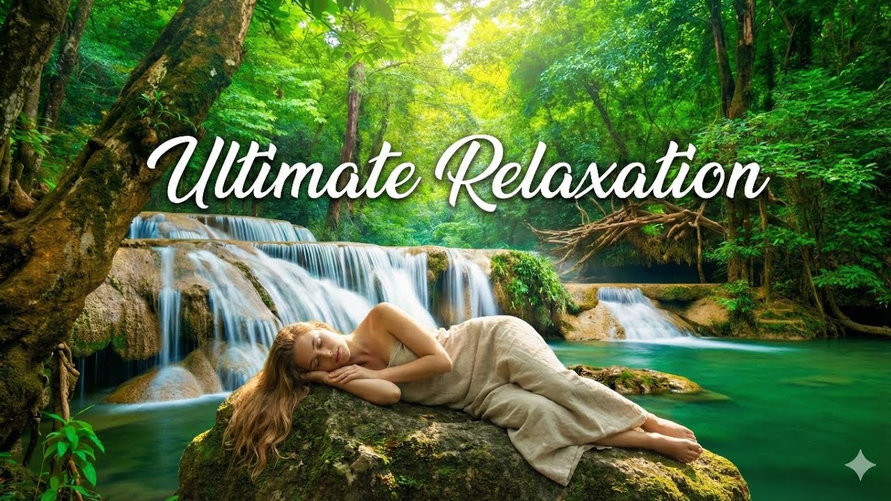 FALL TO SLEEP INSTANTLY 🌙 Ultimate Relaxation & Stress Relief Music (Rain & Waterfall Sounds)