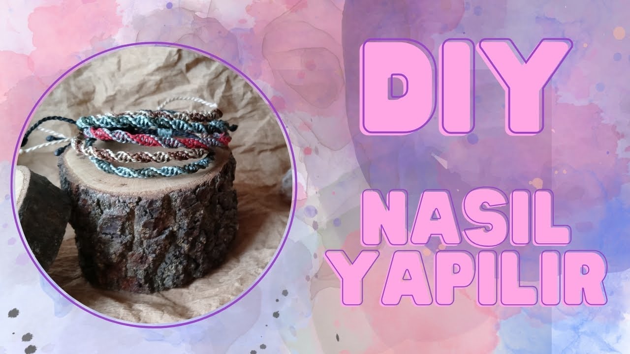 Makrome Bileklik Yapımı - Makrame Bracelet Tutorial / DIY