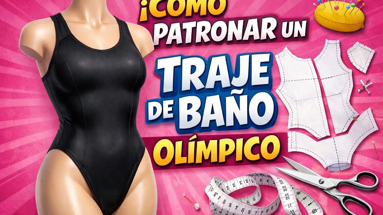 Cómo patronar un traje de baño de  1 pieza (olímpico ) #moda   #playa 