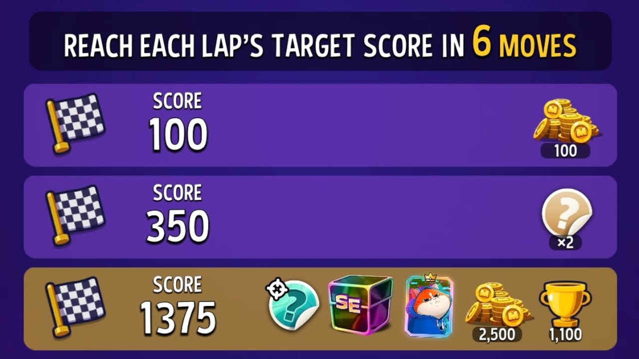 EXTRA HARD Match masters solo challenge today score rally hot color score 1375 in 6 moves 1p solo