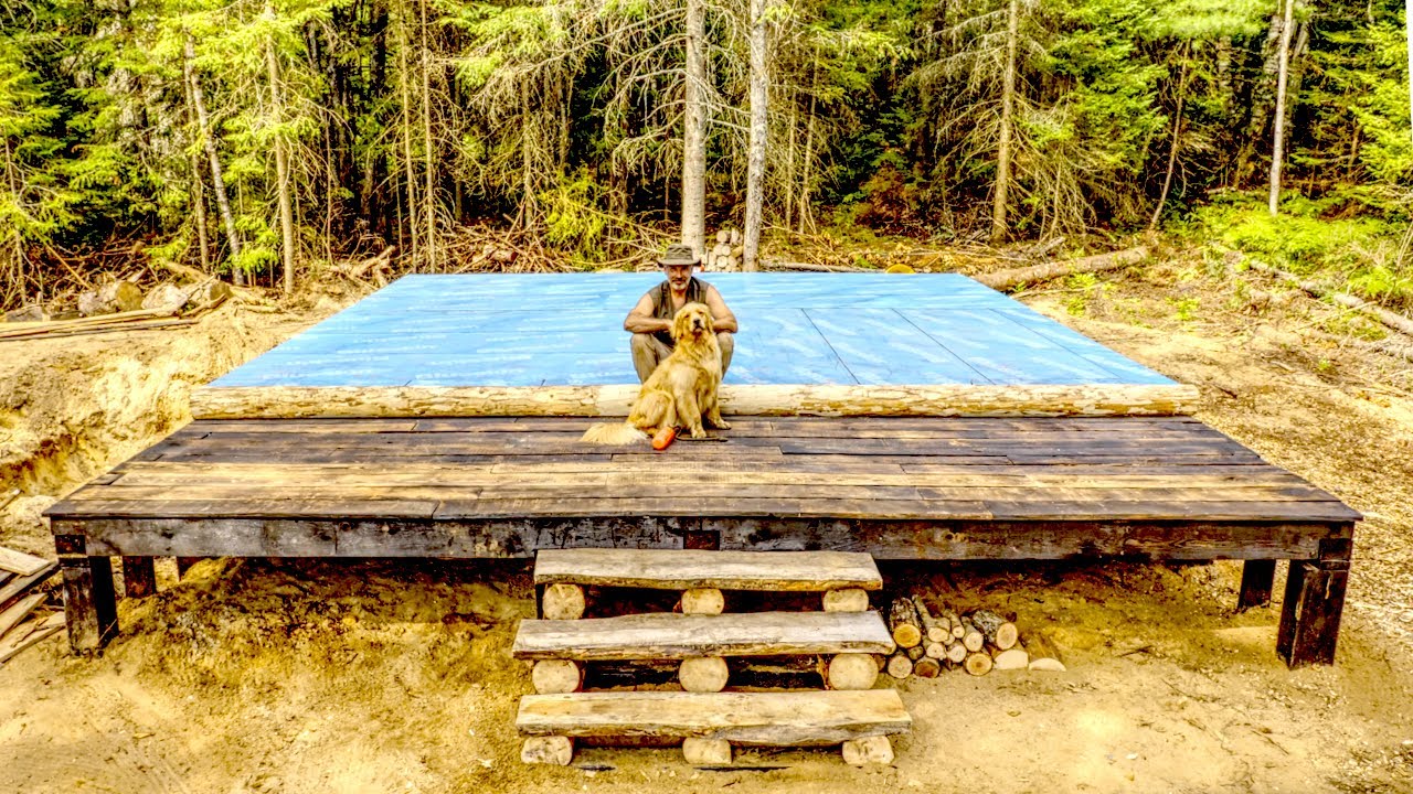 Building Stairs for the Front Porch on My Off Grid Log Cabin