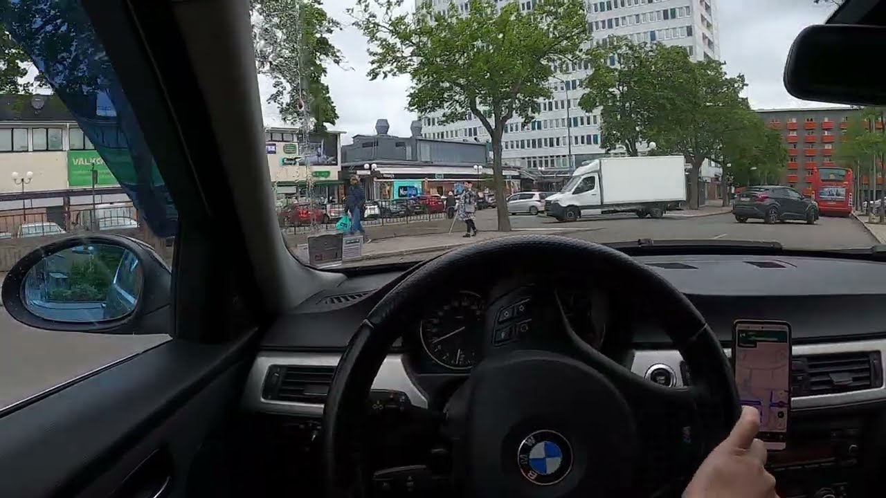 Stockholm Traffic drive, BMW 325d E90, Högdalen to Södertälje. 21/6/2025