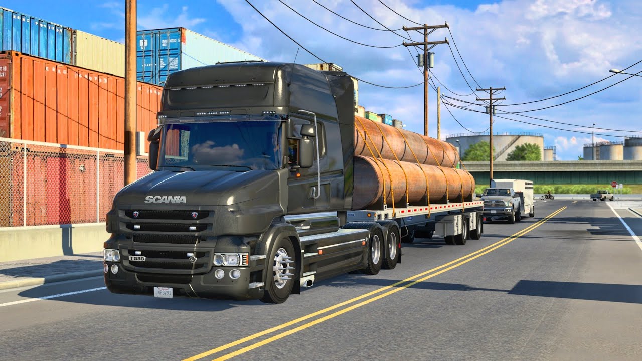Scania T580 V8 | DC16 580hp V8 Euro 6 | Mods | 1.44 American Truck Simulator Gameplay #21 | FHD