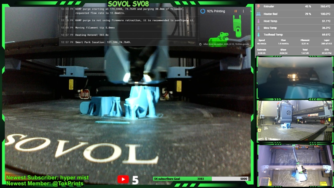 🔴Live - 3D Printer #531 -  Reprinting Xenomorph Orbiter  parts i broke #live #3dprinting   #sv08