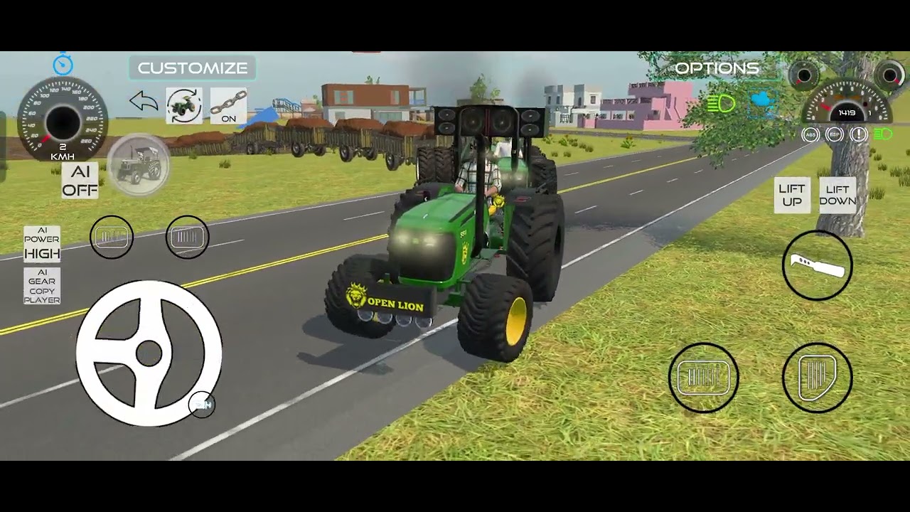 3 jhondere tractor vs 6 trolley overload indian vehicle 3D gaming video mp 13 