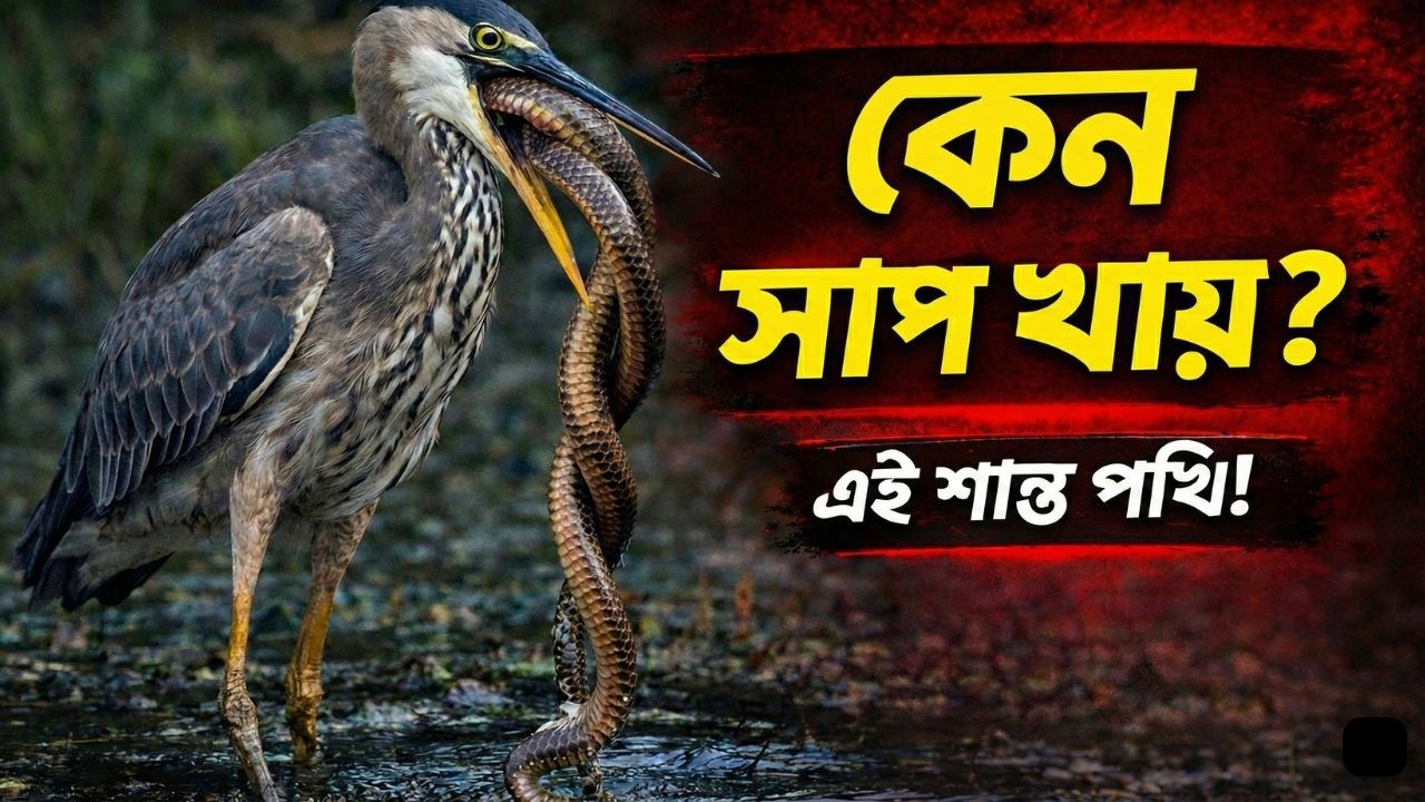 শান্ত পাখি বক কীভাবে বিষধর সাপ খায়? অবিশ্বাস্য সত্য!