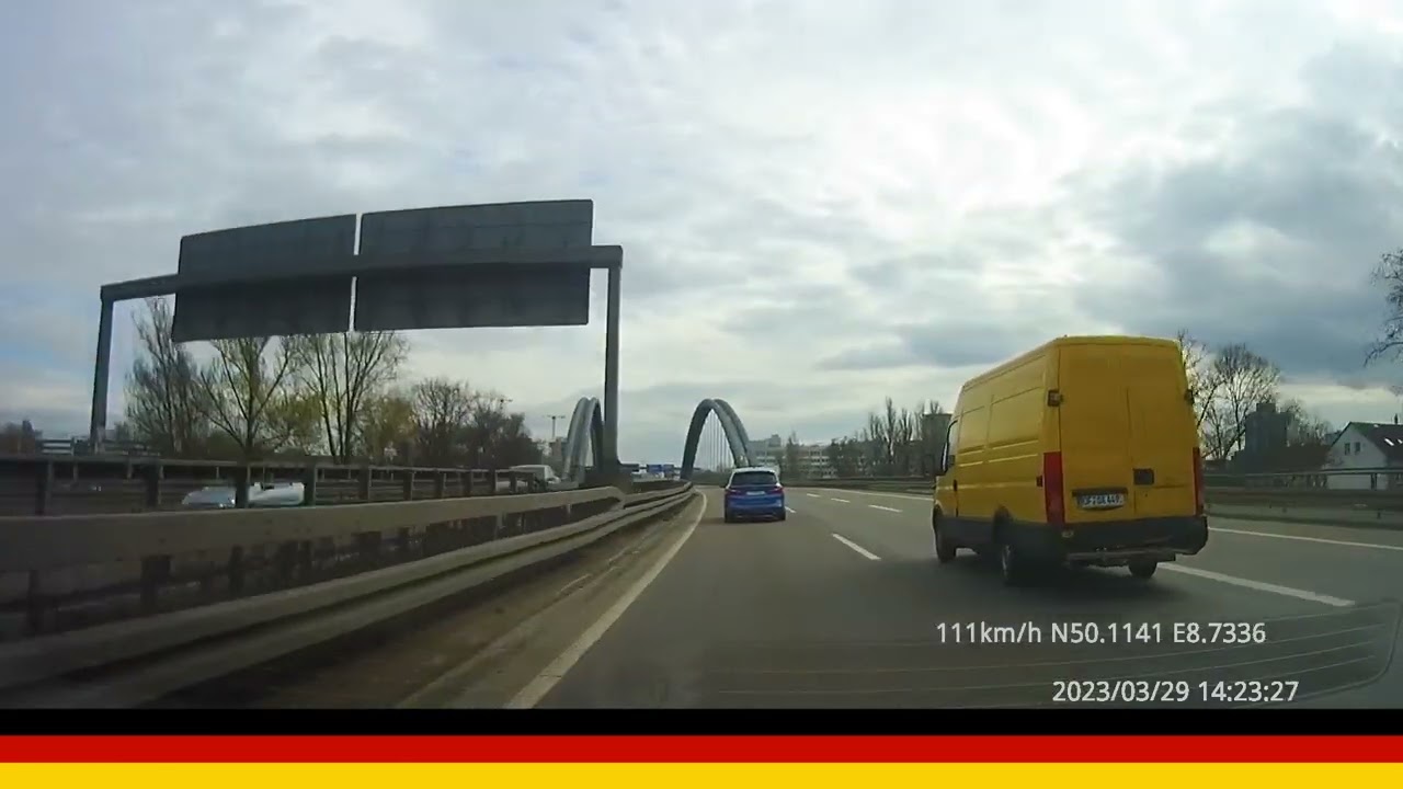 Autobahn driving through Germany: From Frankfurt to Irschenberg