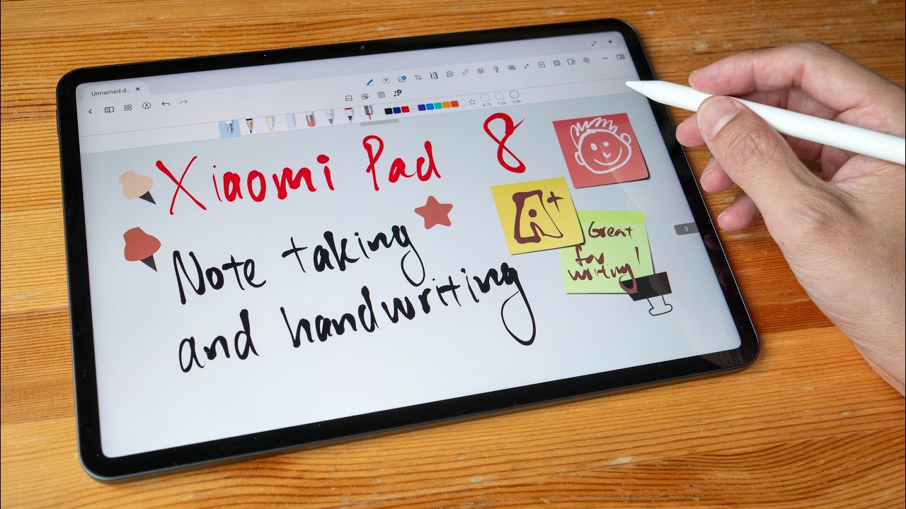 Создание заметок на Xiaomi Pad 8 с помощью Focus Pen Pro (и более старой версии стилуса).