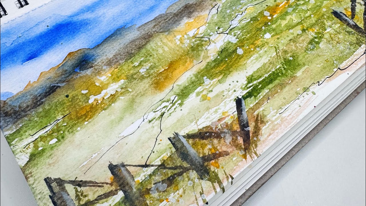 Watercolor landscape with a FAN brush, 24 minutes, my best tip ever!  enjoy, I hope it helps.