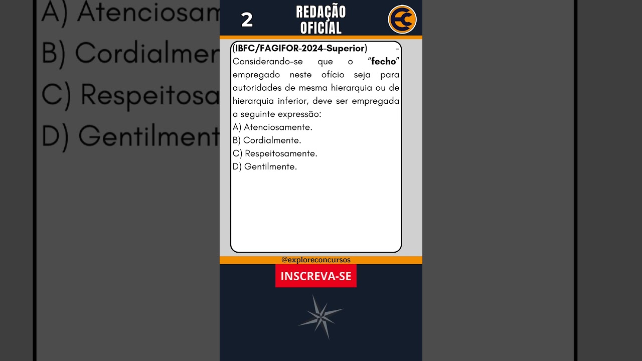 📘 QUEST&Atilde;O DE REDA&Ccedil;&Atilde;O OFICIAL PARA CONCURSOS - IBFC.  #concurso #concursos #concursosp&uacute;blicos
