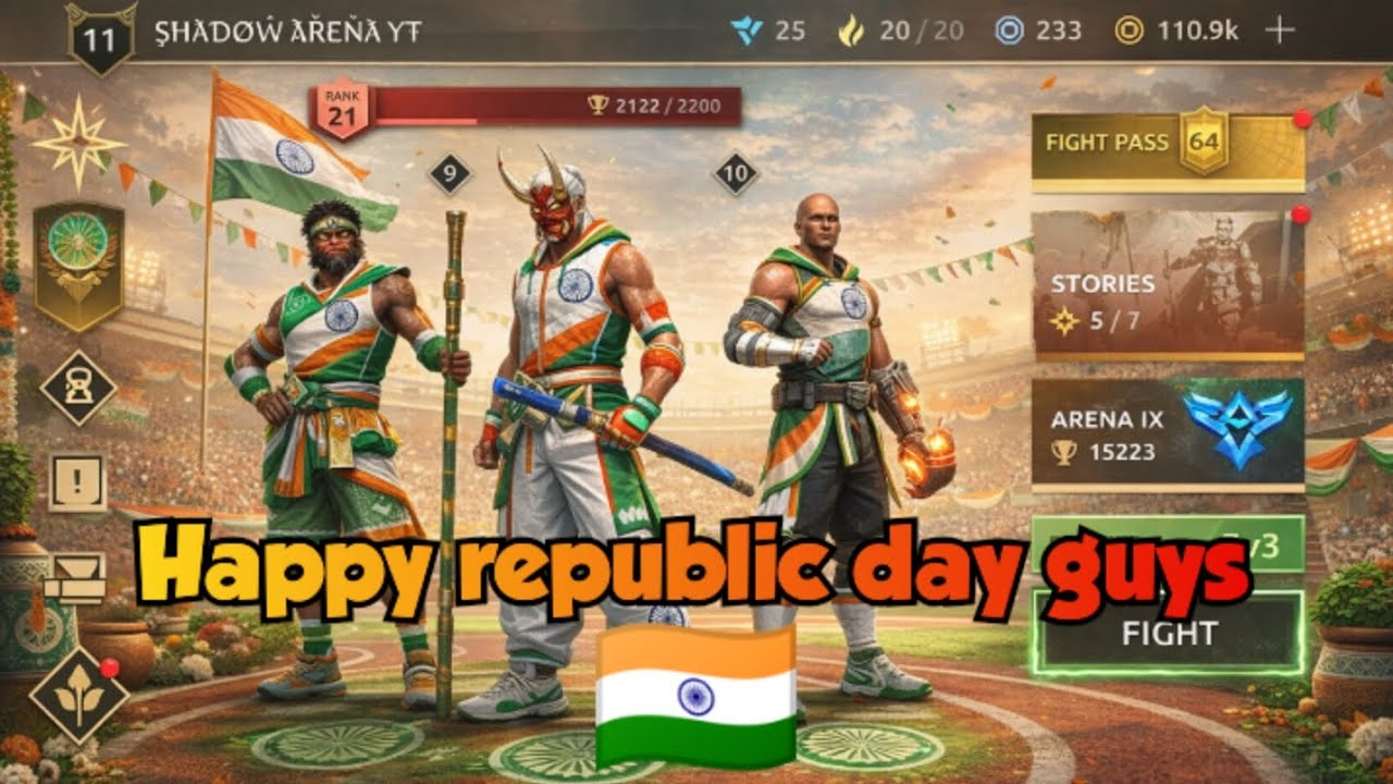 Shadow Fight 4 Republic Day Special 🇮🇳 | Tricolor Arena Gameplay | Athletic Heroes | Ranked Fights 