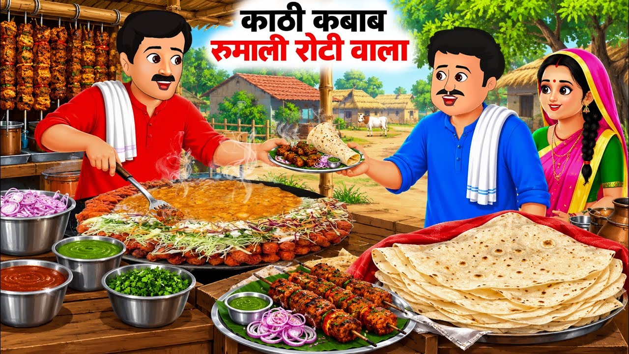 The Kathi Kebab Roti Seller | Kathi Kabab Roti Wala | Hindi stories | Cartoon stories