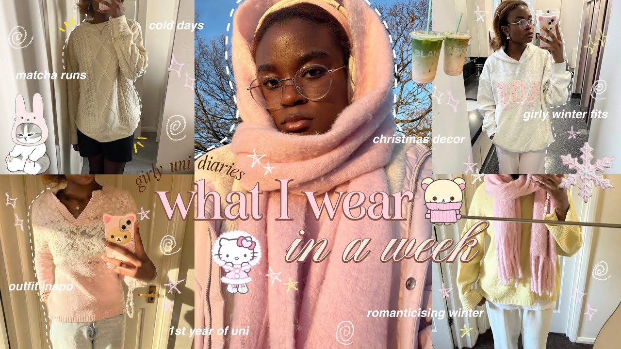 🩰 ootd uni vlog | what i WEAR in a week, girly pinterest outfits, days in my life & christmas lights