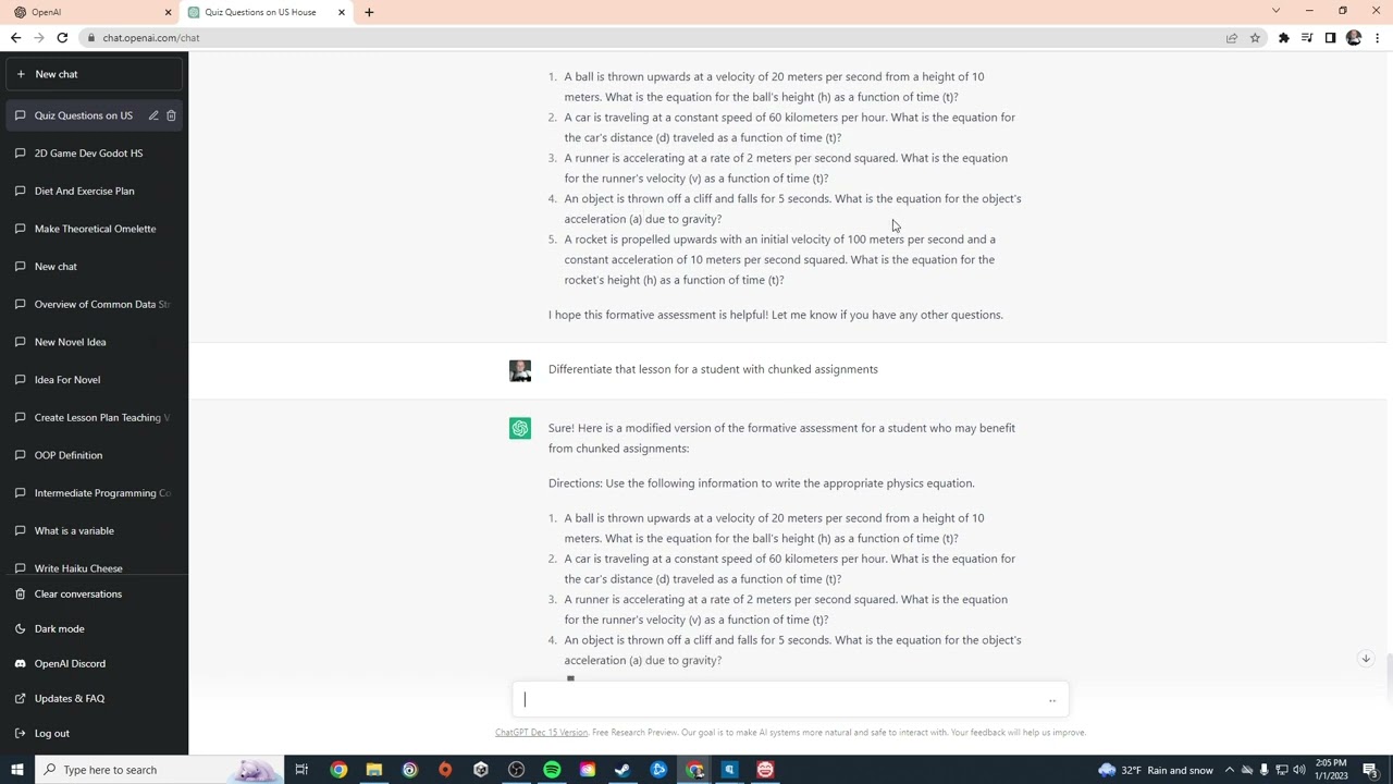 Using ChatGPT to write quizzes: For Teachers