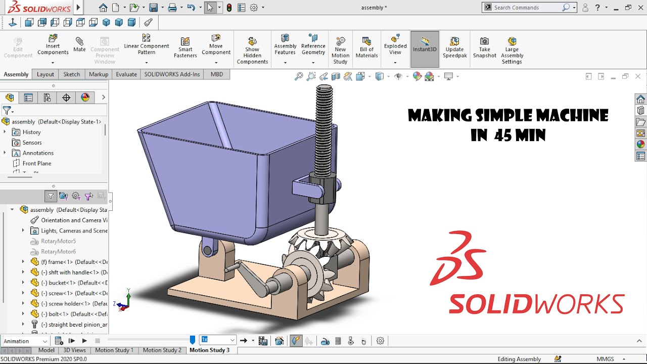 How to make Simple machine in Solidworks