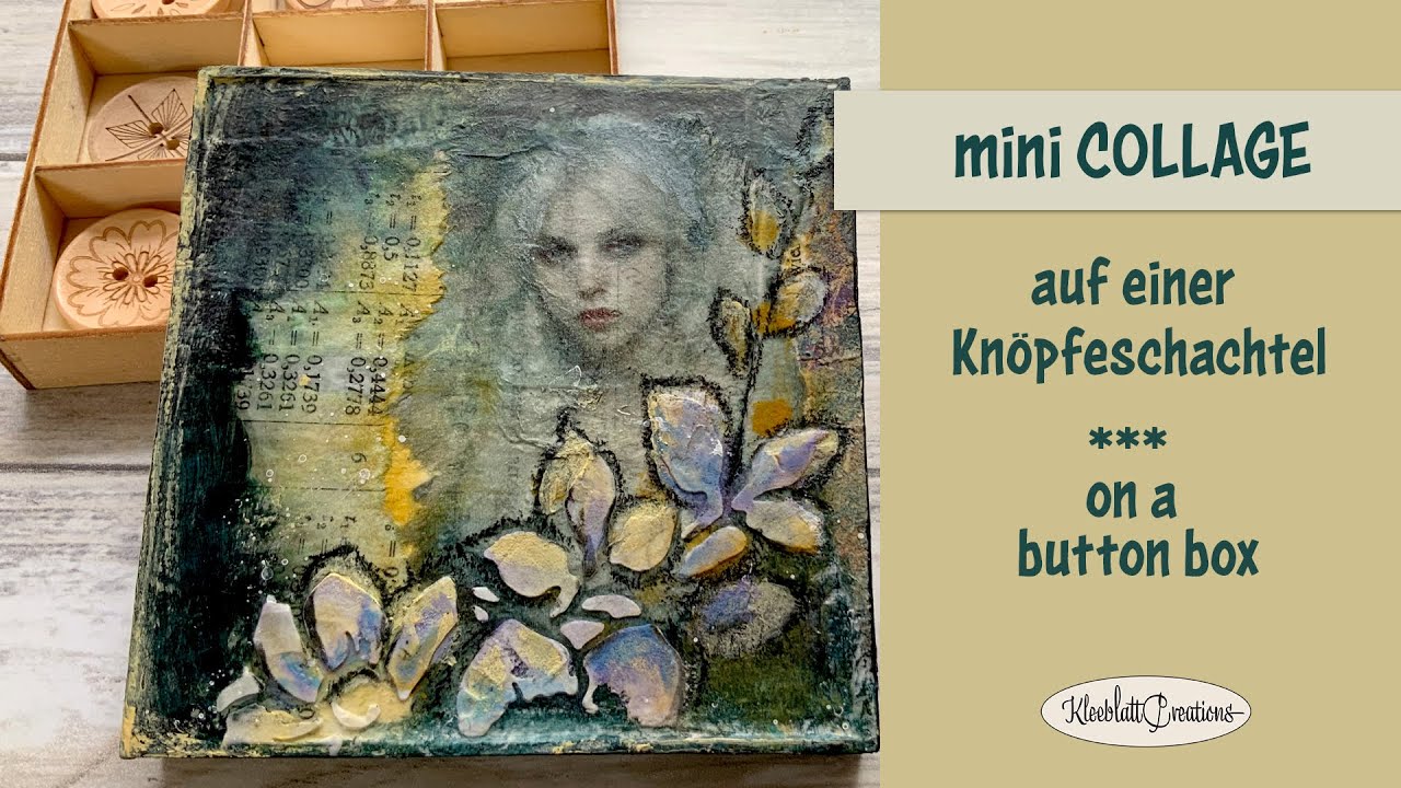 🇩🇪 🇬🇧  mini Collage auf einer Knöpfeschachtel / mini collage on a button box