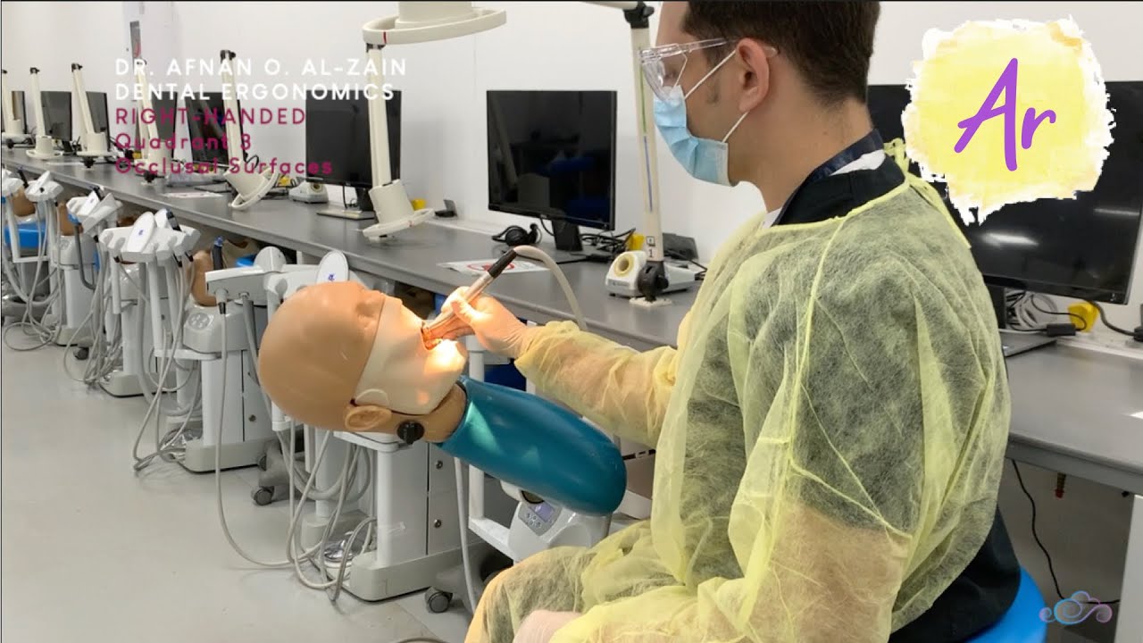 Dental ergonomics (Right-handed) - Preclinical Operative Dentistry - Arabic عربي
