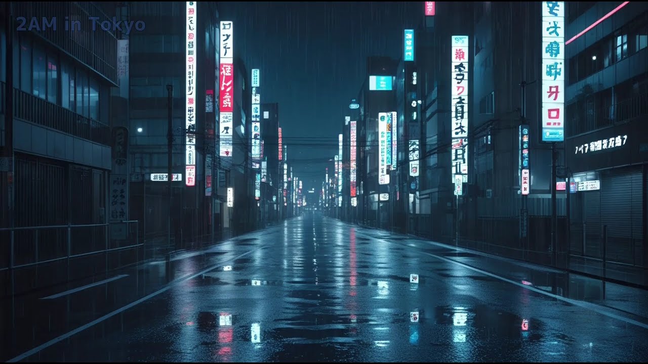 東京の深夜、静かな雨 | Calm Rainy Tokyo Night Ambient