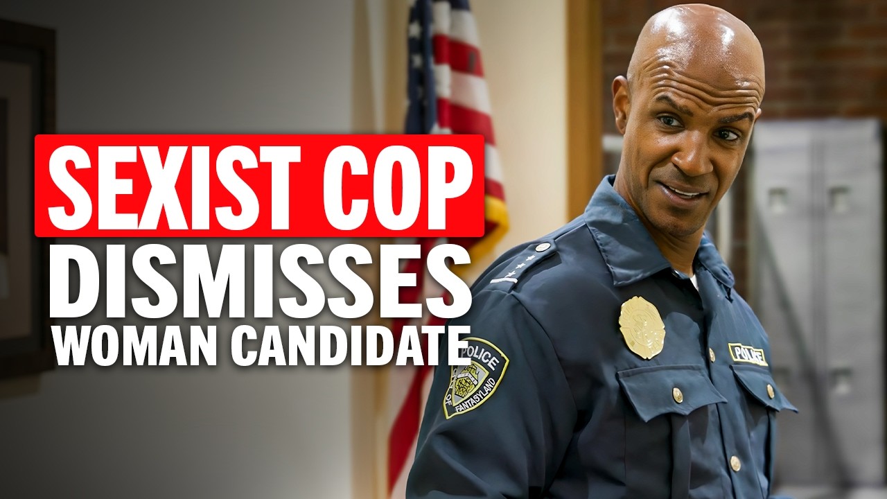 Rude officer belittles a female applicant at the station &mdash; until she returns as his boss.
