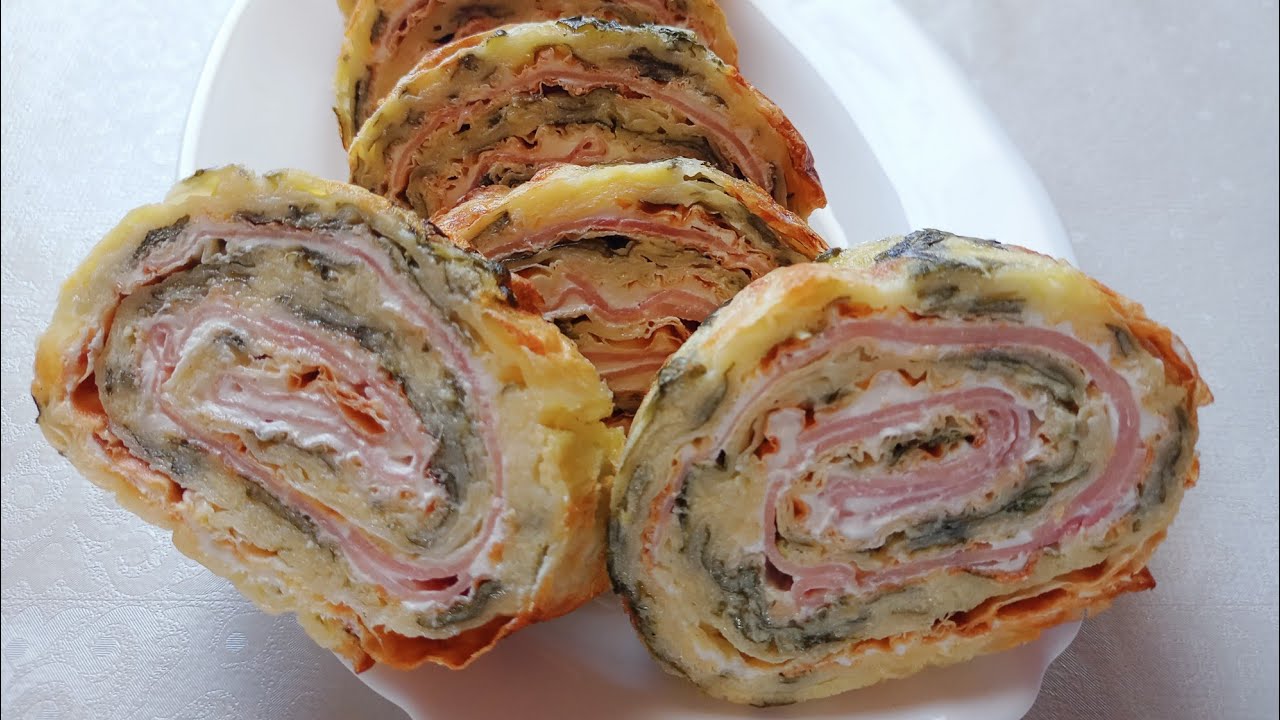 Slan,dekorativni -ROLAT SA GOTOVIM KORAMA-mekan,sočan👌! #rolat #domacirecepti #brzirecepti