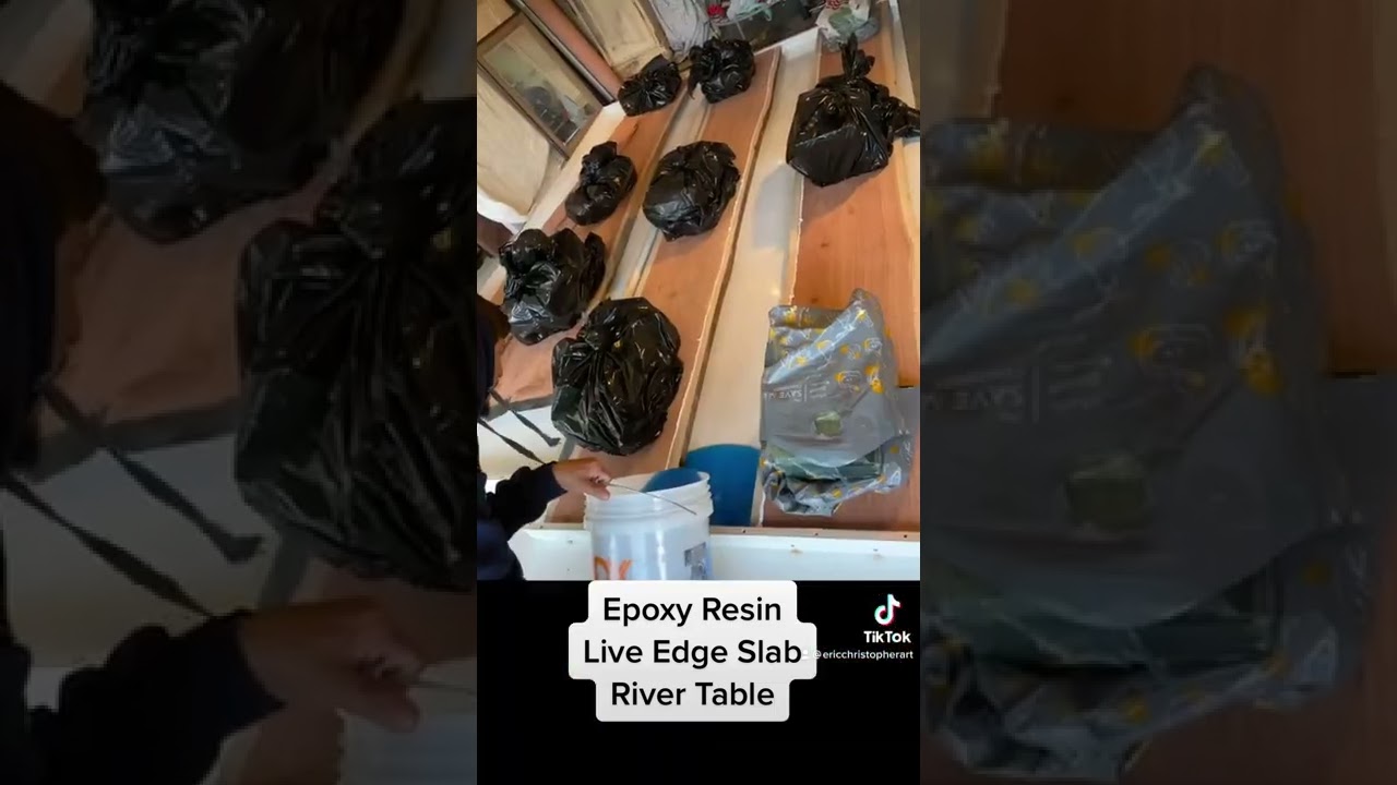 Curly Redwood Live Edge Slab Epoxy Resin River Table