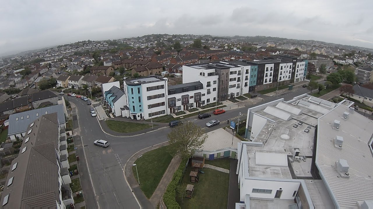 View from the sky Efford Plymouth Devon UK