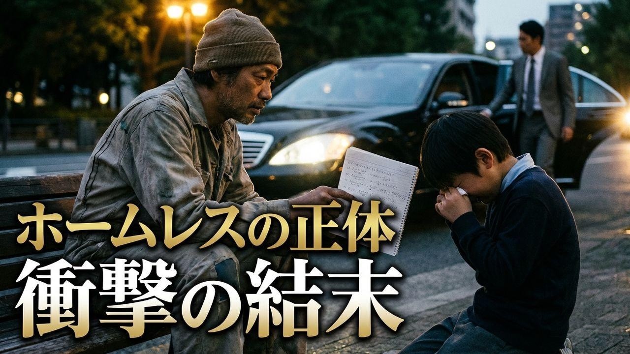 上司の裏切りでホームレス…公園で少年に勉強を教えたら、3週間後、黒塗りの高級車が！？
