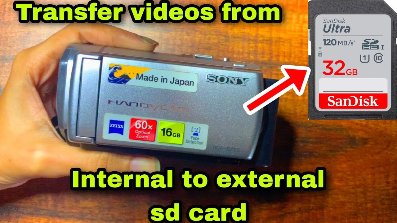 Как перенести видео с внутренней на внешнюю SD-карту в видеокамере | Sony DCR SX63