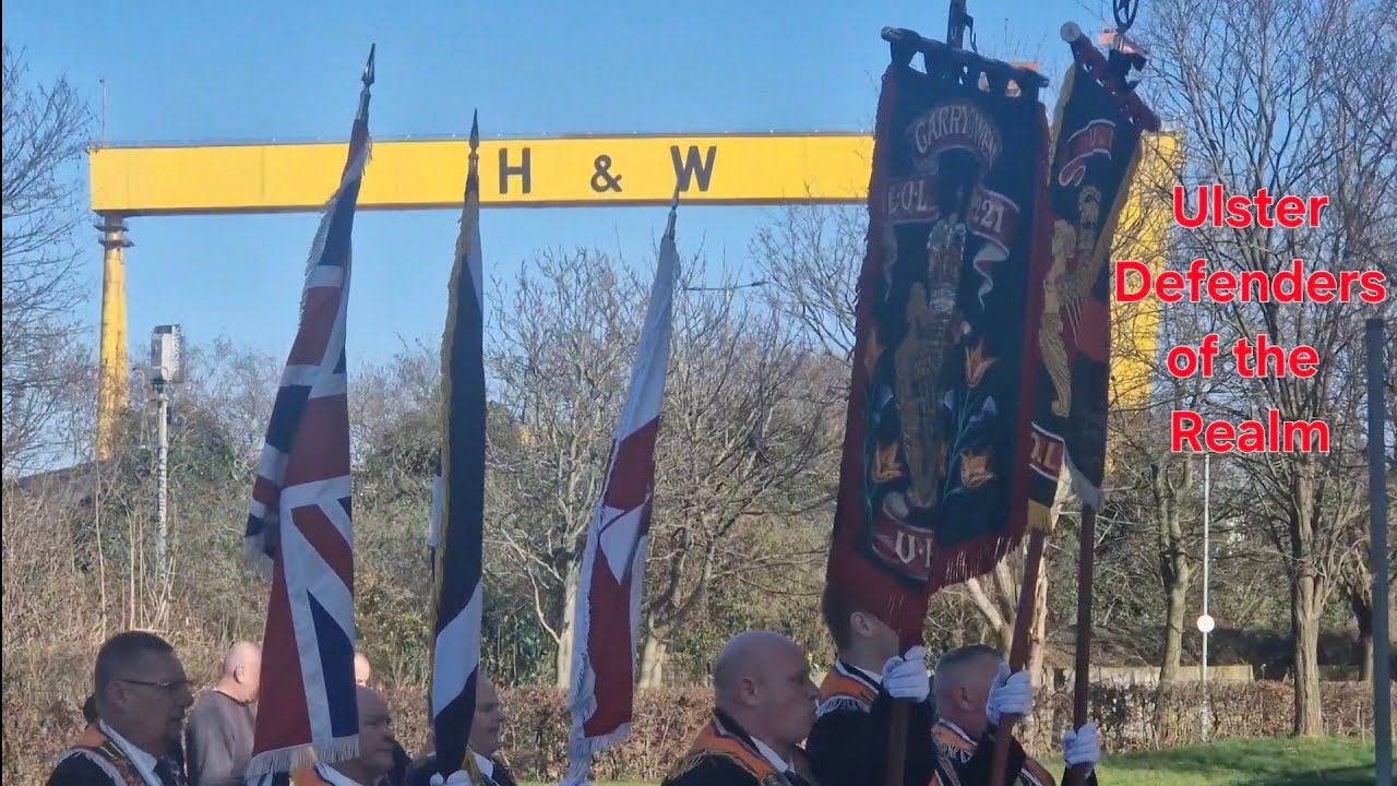 Ulster Defenders of the Realm return parade through Belfast City Centre-LOL710 Orange Order & guests