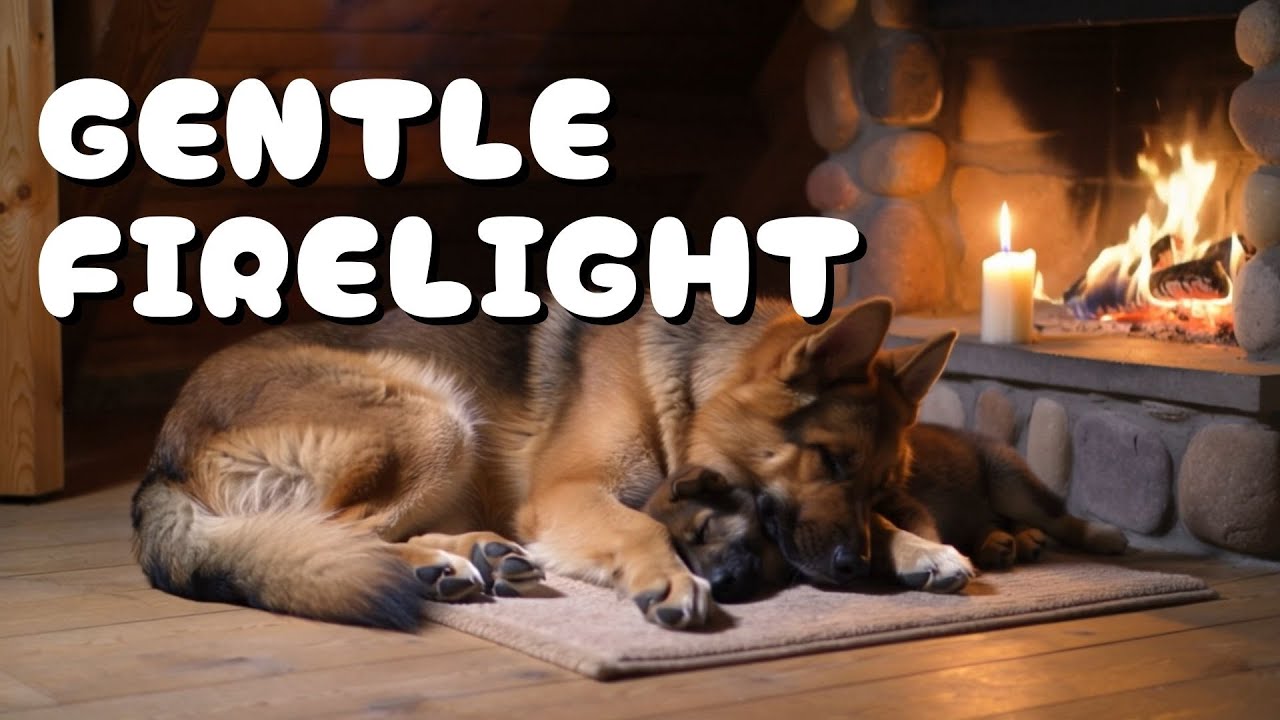 Cozy Snowstorm Night ❄️ Fireplace & Sleeping Dogs | 2 Hours of Warm Ambience