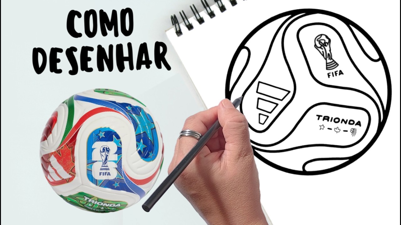 Como Desenhar a Bola Trionda Copa do Mundo FIFA 2026 League Adidas - How to Draw Official Match Ball