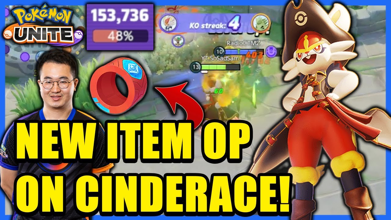 154,000 DAMAGE! 48 Percent Of My Teams DAMAGE! This CINDERACE Build Makes You OP! | Pokémon Unite