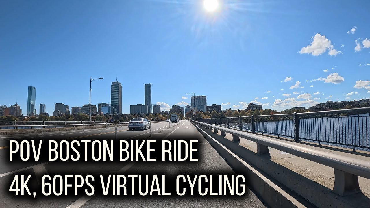 POV Bike Ride Across Boston’s Charles River | Back Bay to Jamaica Plain (Autumn Ride) [4K, 60FPS]