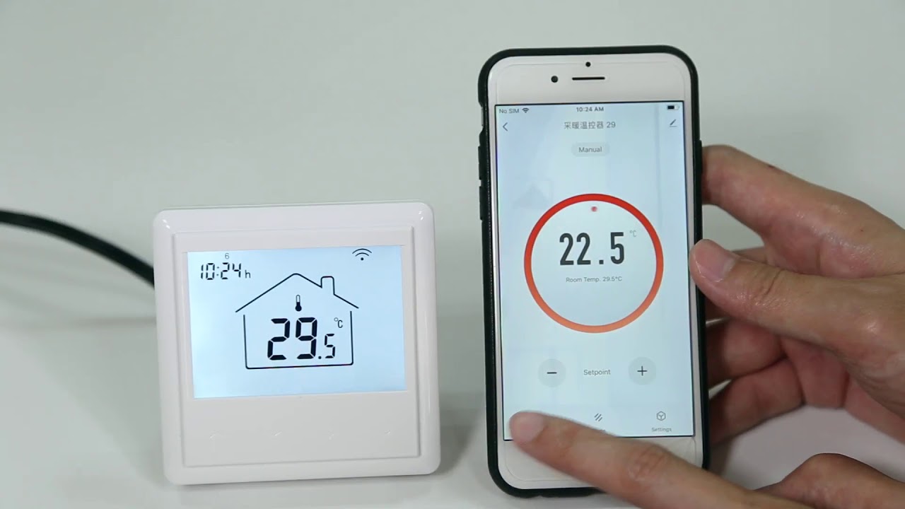 HT-07 programmable smart room thermostat for water heating system (APP connection and operation)
