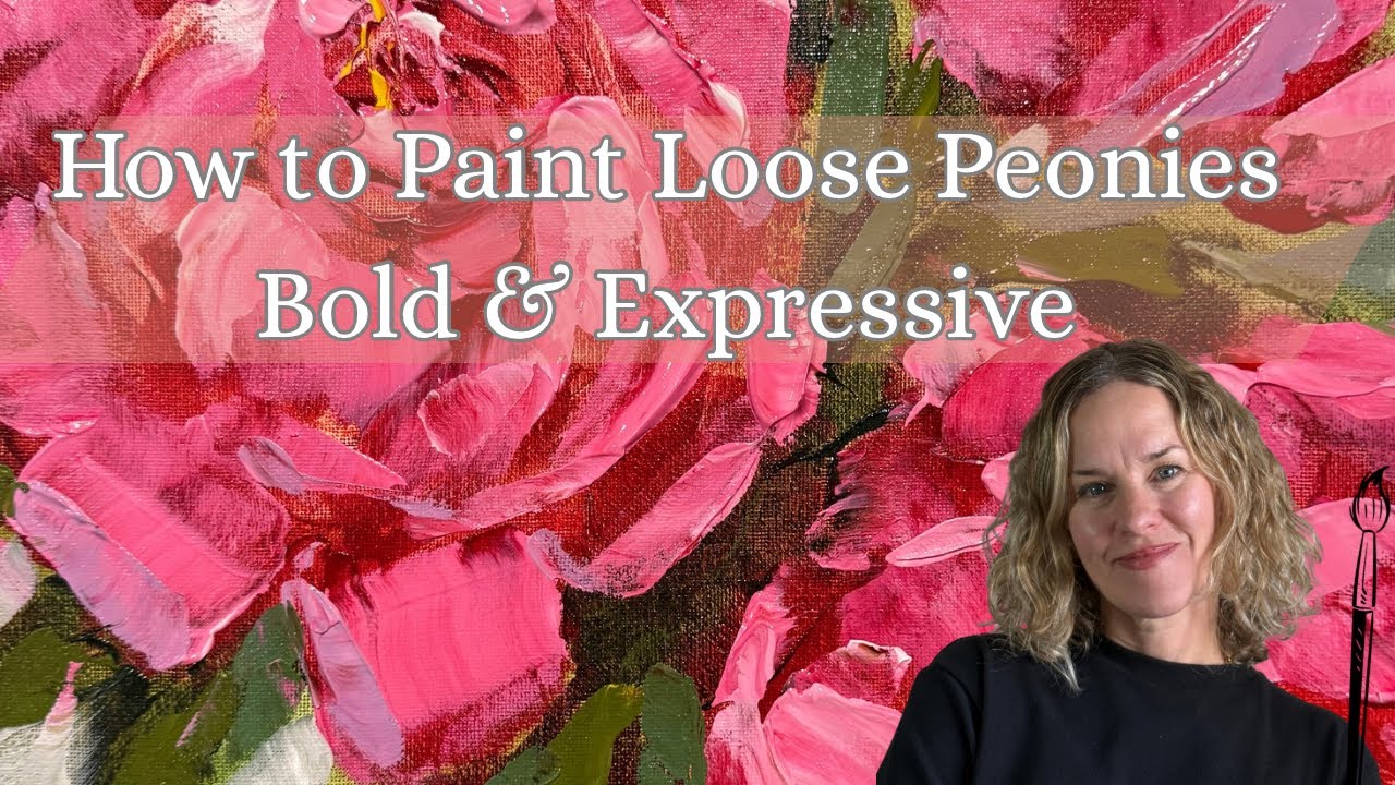Painting Loose Peonies with Spatula catalyst wedge tool  #paintingtechniques