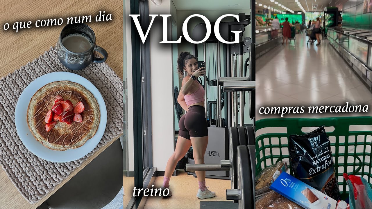 VLOG - O que como num dia, compras no mercadona com novidades, unboxing Prozis e treino de cardio