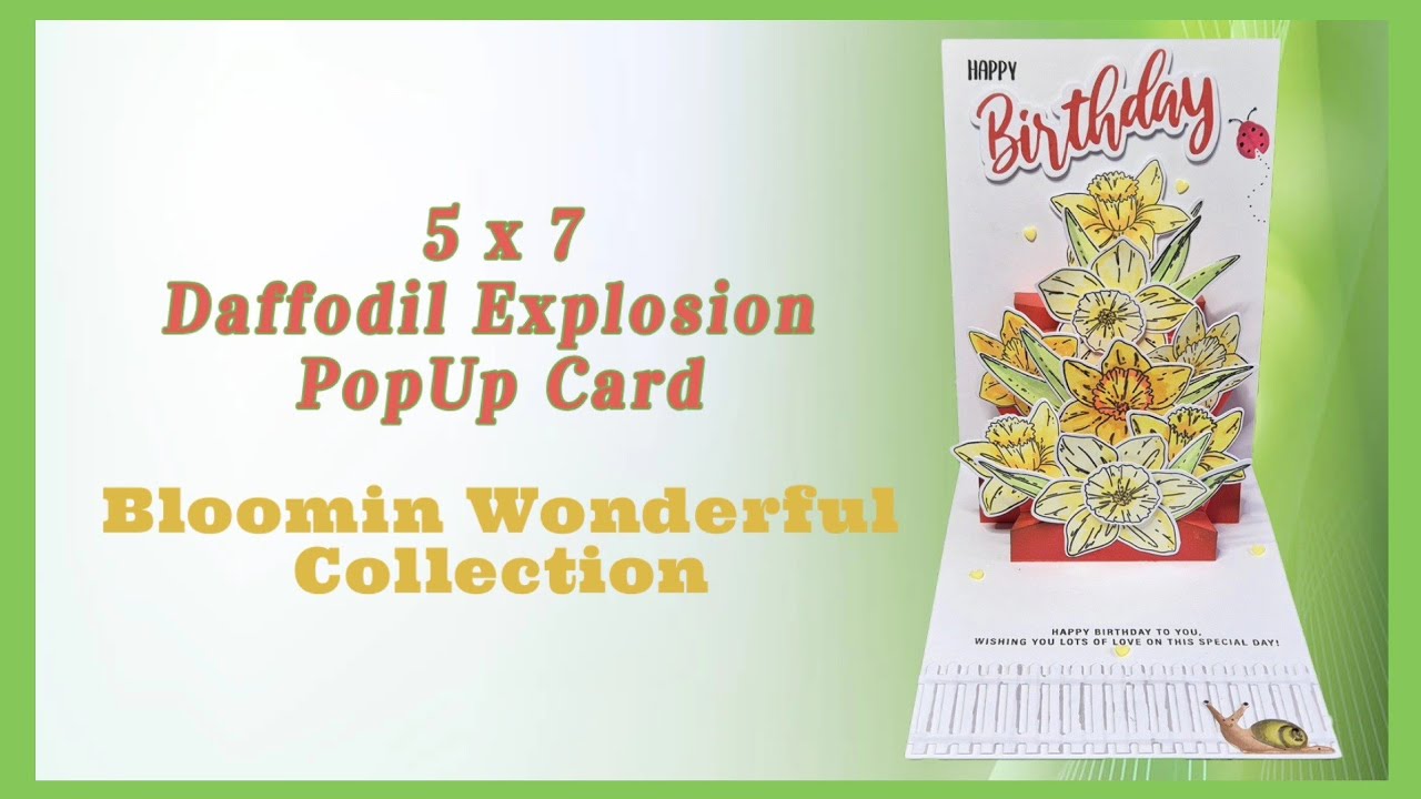 Daffodil Explosion popup card | @MixedUpCraft #birthdaycard #explosionmechanisim #daffodils 