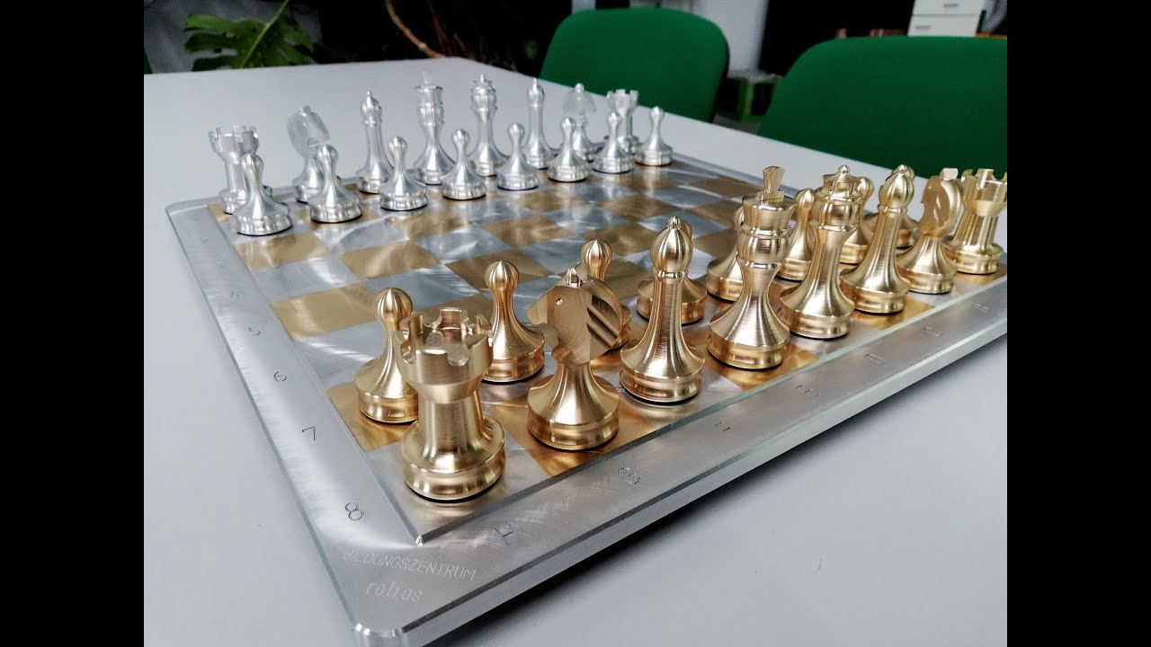 Schachspiel selber bauen - Bildungszentrum - rotros - komplette Bearbeitung - CNC
