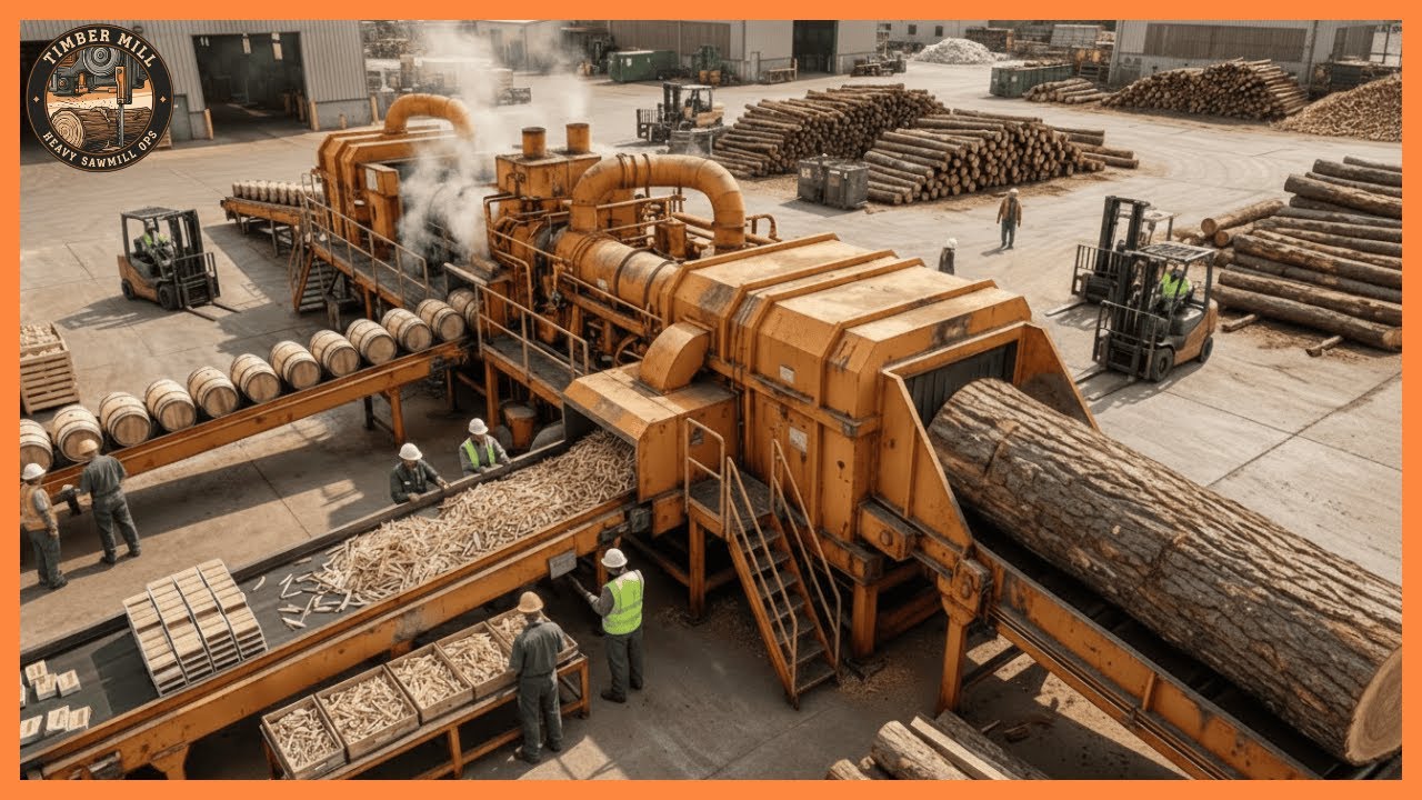 Inside the Oak Wood Sawmill – How Wine Barrels Are Made (Full Process)