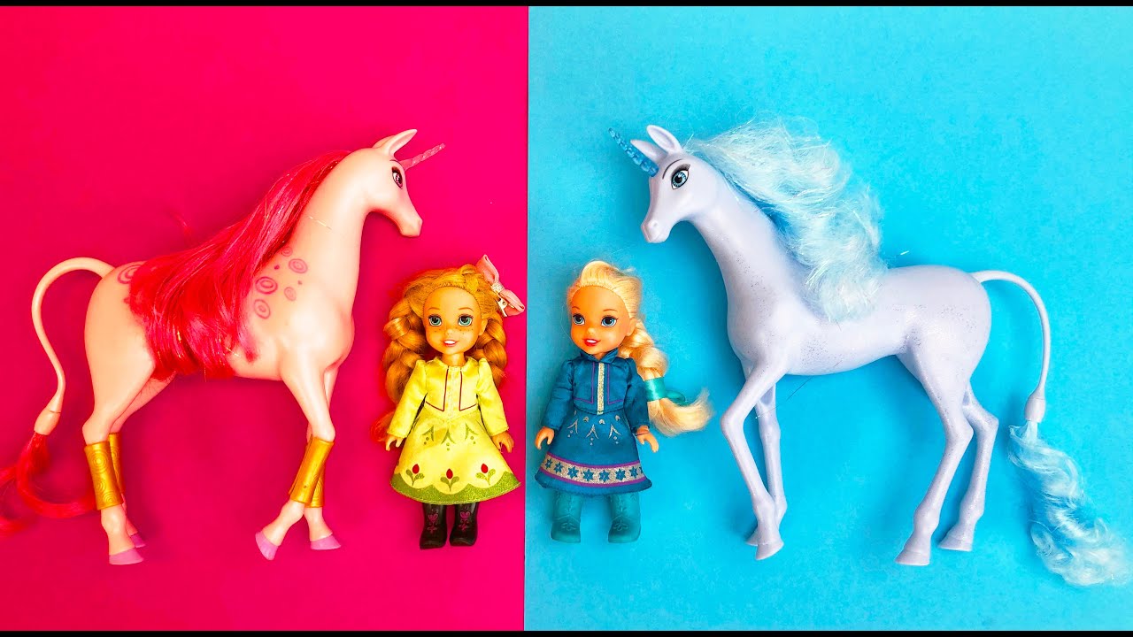 Elsa and Anna toddlers help the magic fairy find her unicorn