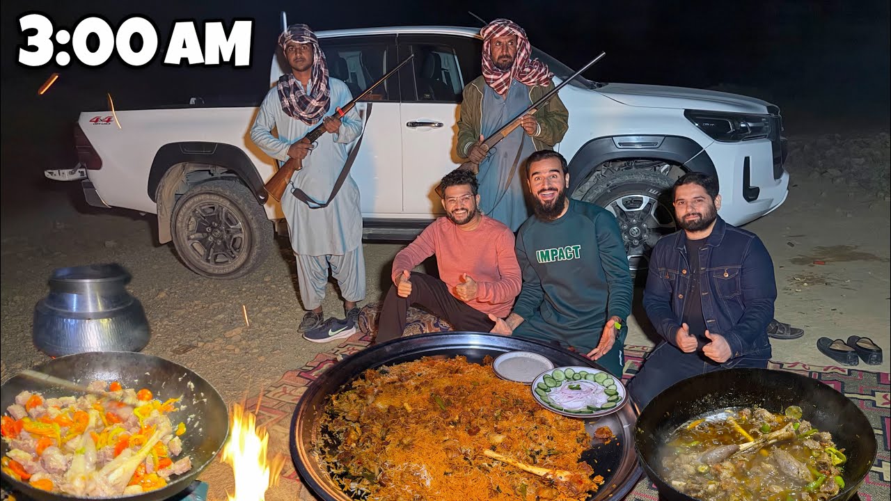LATE NIGHT ADVENTURE AND MAKING VIP DUMBA BIRYANI IN DESERT 🛻🐑